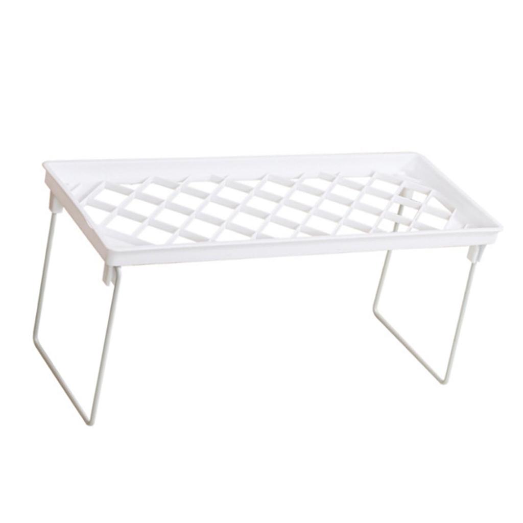 Kitchen Stacking Shelf Plastic and Metal Multifunctional Stackable Kitchen Counter Shelf  