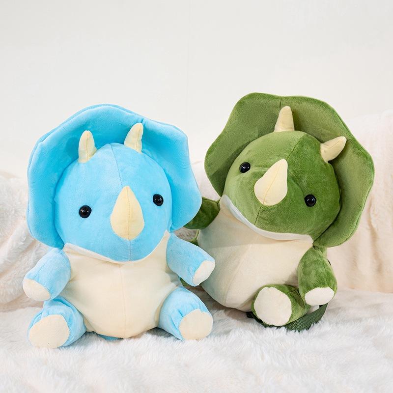 Cartoon Triceratops Bag Plush Toy Doll Dinosaur Doll Girl Bag Satchel Children'S Soothing Doll