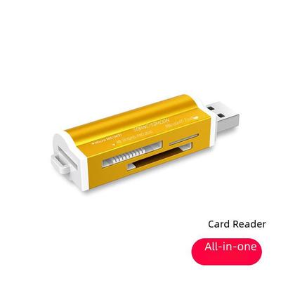 4-in-1 Multi-Functional USB 2.0 Mini Aluminum Card Reader for TF/SD Cards