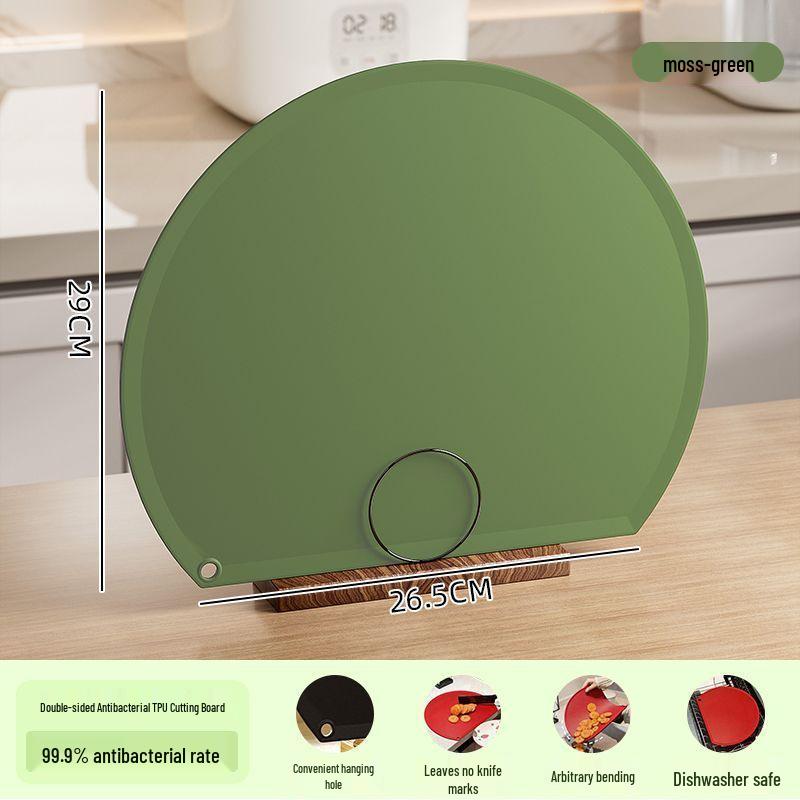 Mold-Resistant Antibacterial TPU Cutting Board - Double-Sided Semi-Circular for Vegetables & Fruits