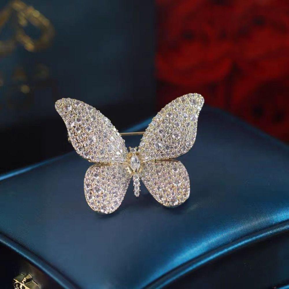 Badge Suit Collar Pin Full Rhinestone Rhinestone Brooch Fashion Rhinestone Butterfly Brooch Girls
