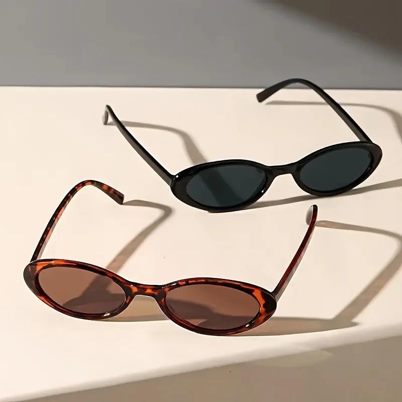 2 Pairs of Women's Oval Flat Glasses Punk Style Lightweight Durable Fashionable Women Sturdy Construction Trendy Enthusiasts