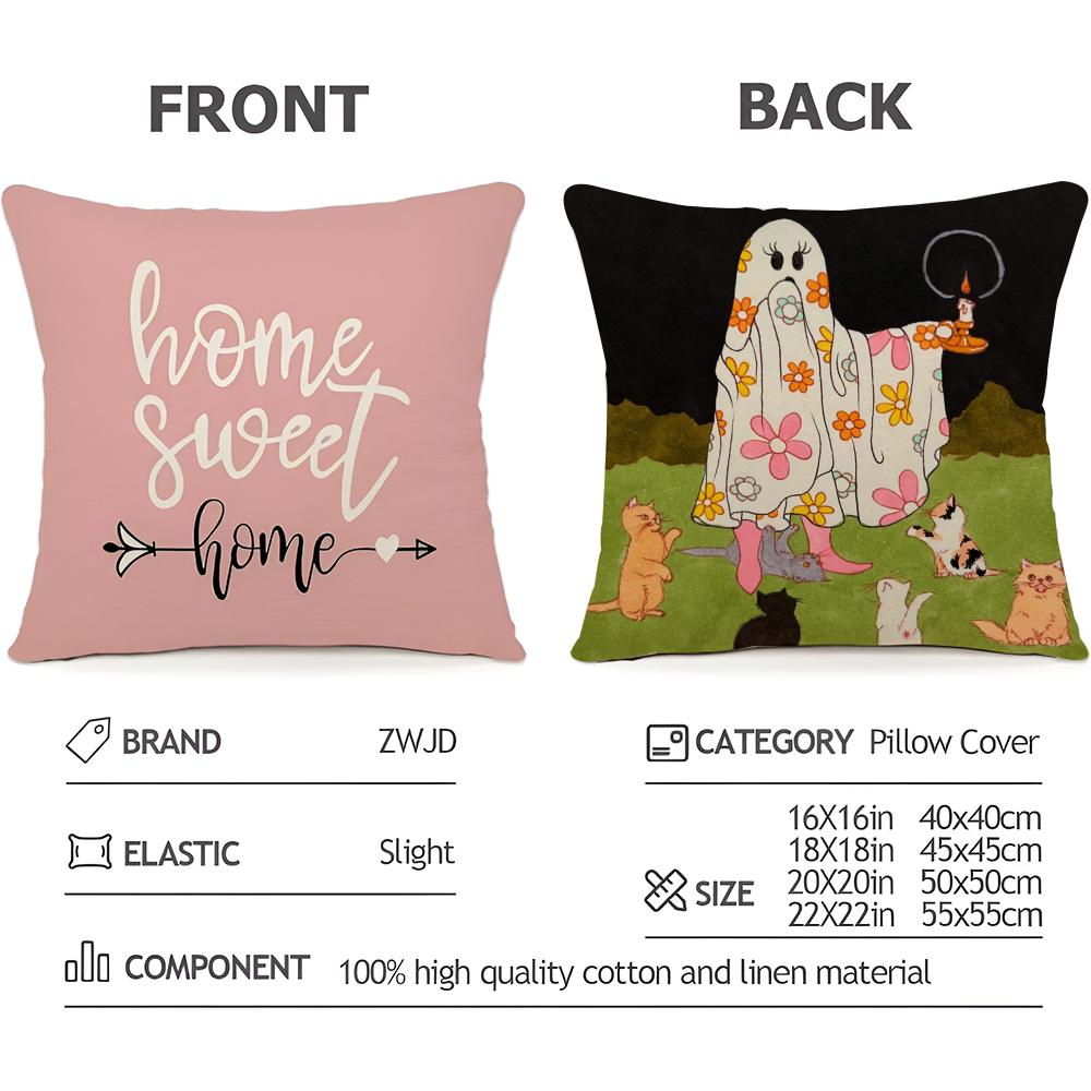 MarisolMuro Arbeitskissenbezug Haushaltsdekoration Leinen Sofakissenbezug: Hautfreundlich & Atmungsaktiv mit unsichtbarem Reißverschluss