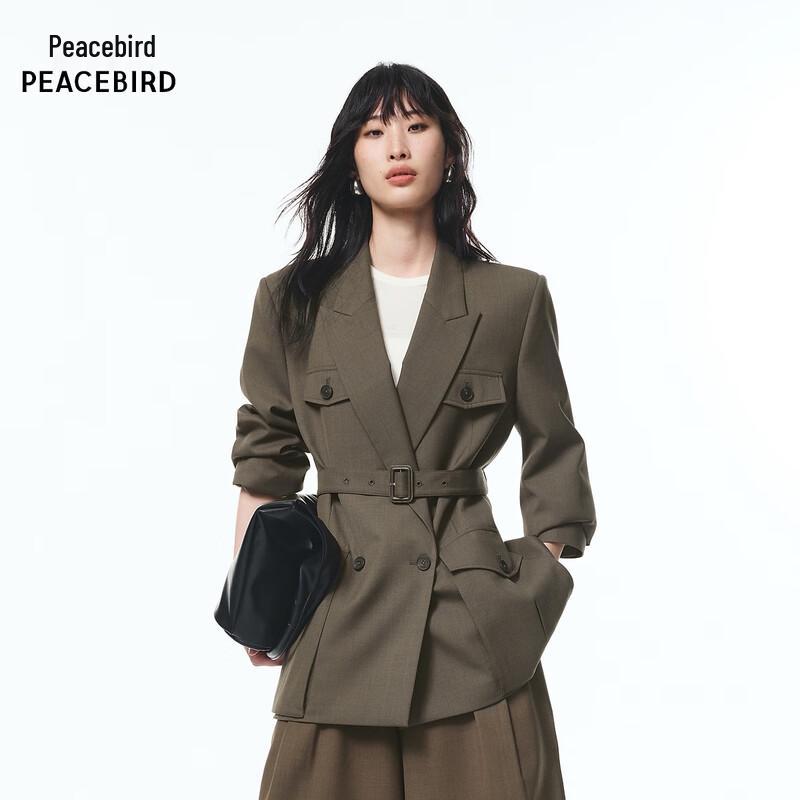 Peacebird Casual Double-Breasted Suit Jacket S