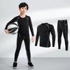 Kids' Unisex Tight-Fit Sports Suit: Quick-Dry Running, Fitness, Football, Basketball Training Gear.