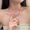 Acrylic Heart Beaded Necklace Ornaments Collarbone Chain Choker Bohemian Style Necklace Holiday