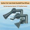 Aquarium Duckbill Nozzle: Four-Way Bottom Filter Elbow Triangle Outlet