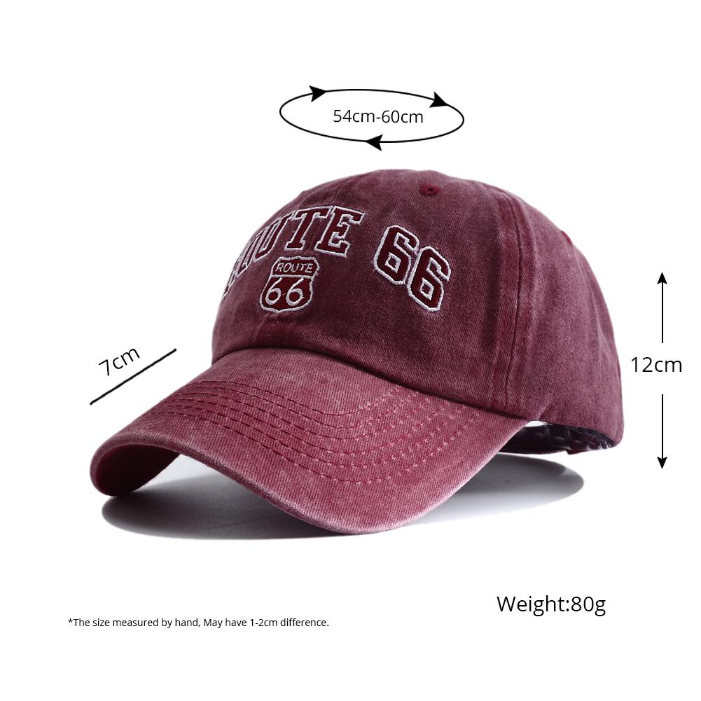 Route 66 Letter Geborduurd Baseballpet Dames Heren Mode Katoen Snapback Hoed Hip Hop Trucker Papa Petten Outdoor Zon Hoeden Gorras