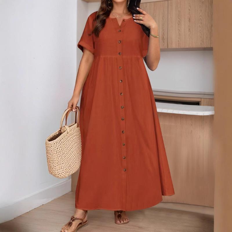 

Элегантное женское весенне-летнее свободное платье с высокой талией 4XL оранжевый