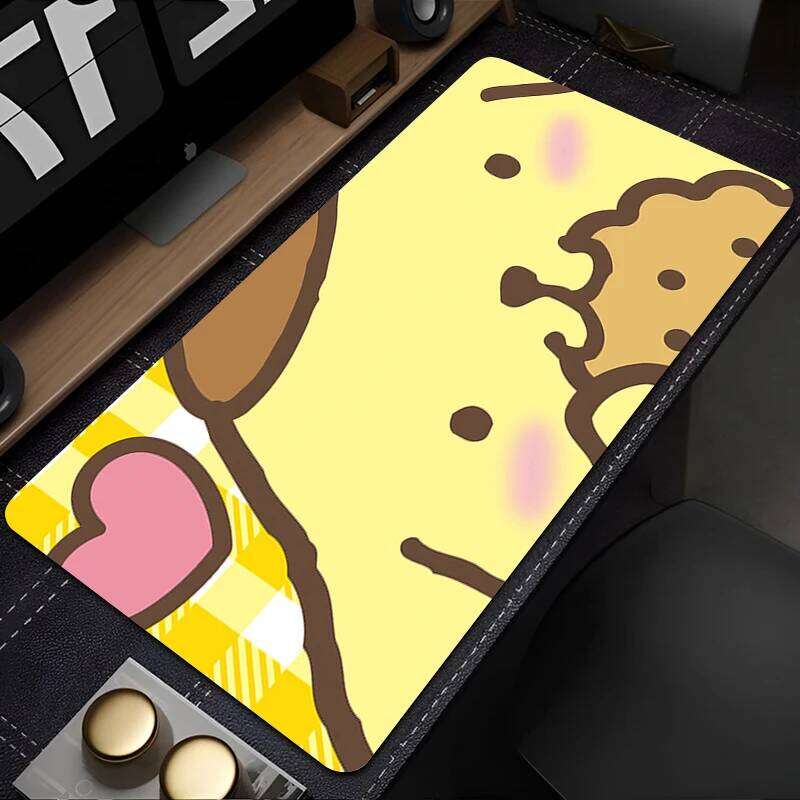 Mouse Pad Yellow Bread Dog Cartoon Mousepad PC Ppompompurin Gamer Cabinet Keyboard Rug Laptop Anime Kawaii XXL Desk Mat