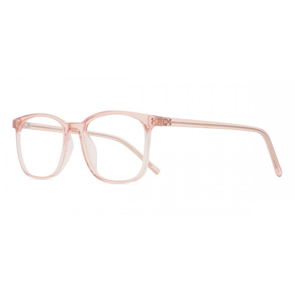 Full Rim Square Transparent Pink Smartbuy Collection Leonidas Cp124c Fashion Unisex Eyeglasses