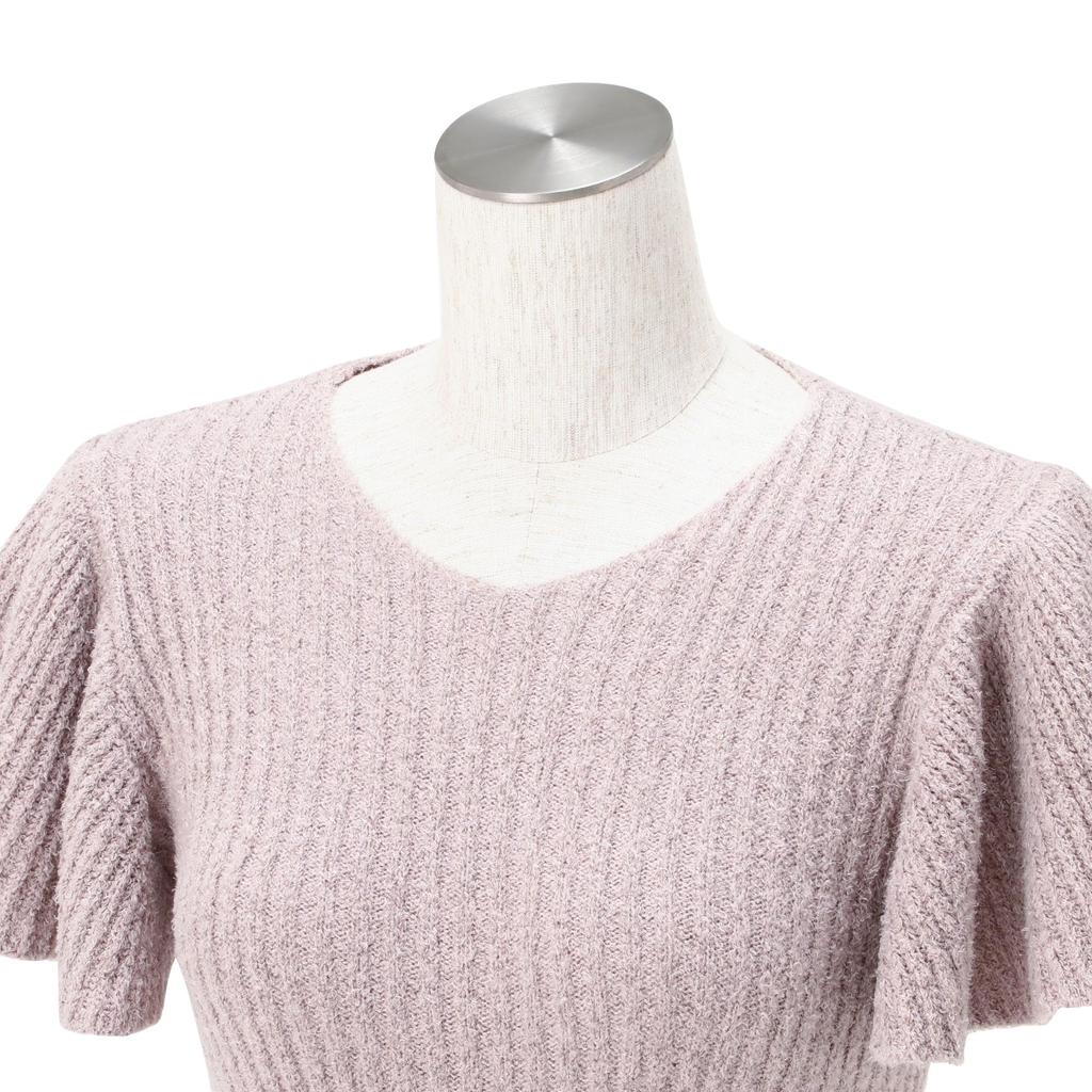 Francfranc Moist Feather Knit Glitter 2025 Relaxed Knit Dress Dress, Pink, Model,