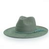Khaki Suede Hat Wide Brim  New Fedora Hat Men Women Autumn Winter Felt Hats Classic Church Fedoras Chapeau Sombrer
