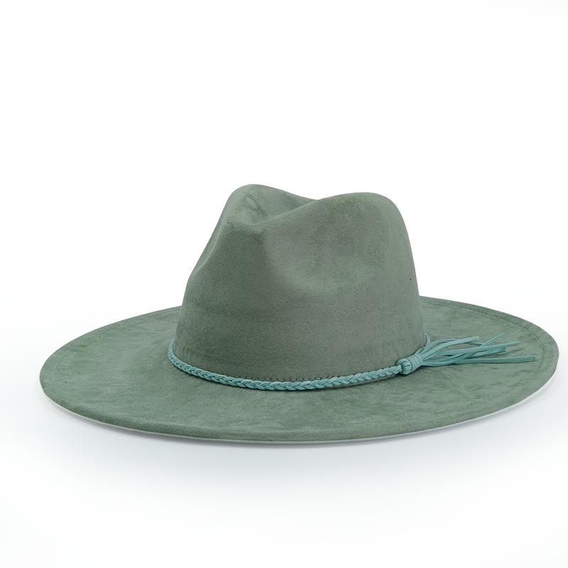 Khaki Suede Hat Wide Brim New Fedora Hat Men Women Autumn Winter Felt Hats Classic Church Fedoras Chapeau Sombrer
