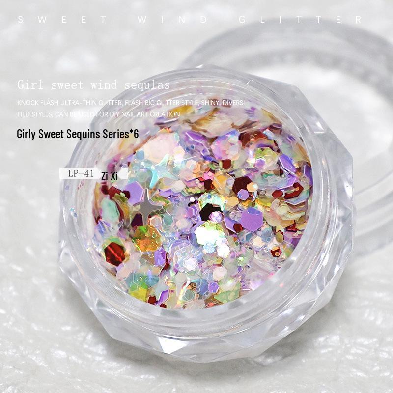 Sweet Glitter Nail Art: Hexagon Sequins Mix