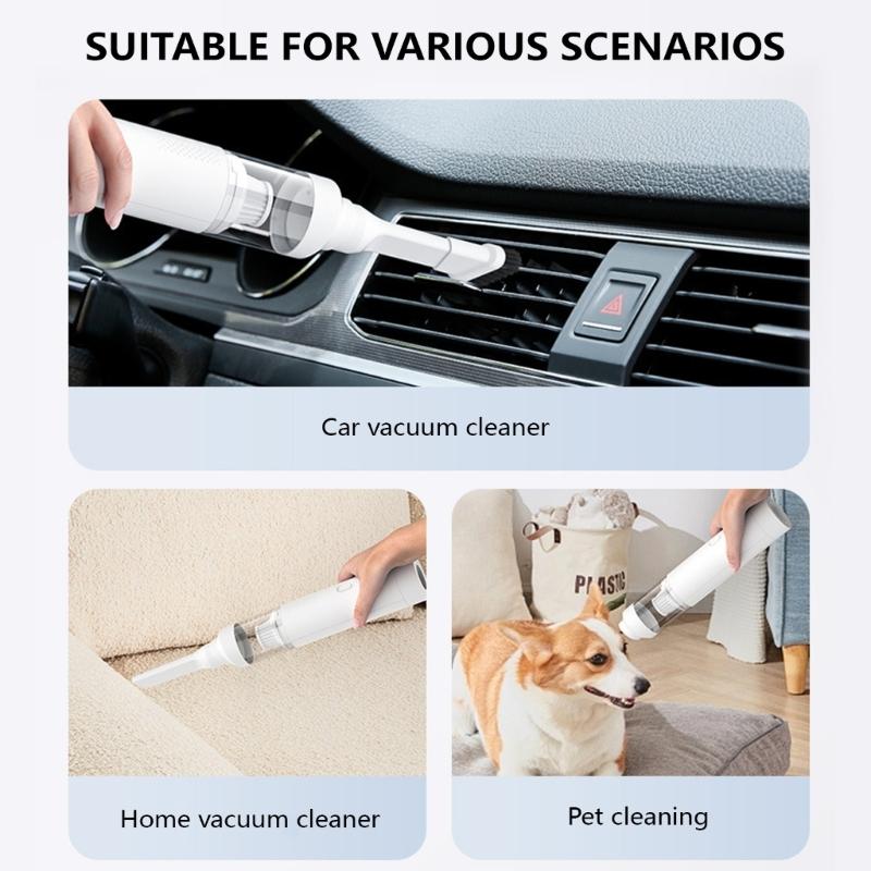 Portable Hand Vacuum for Car and Home Strong Suction Dust Cleaner USB Charging Washable HEPA Filter for Pet Hair Removal