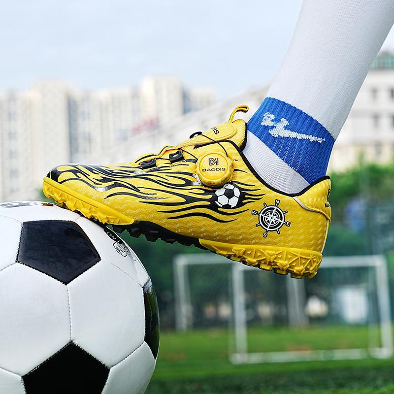 Children's football shoes, primary and secondary school students, grass rotating buckle, men's and women's low-top broken nails, flat-bottomed
