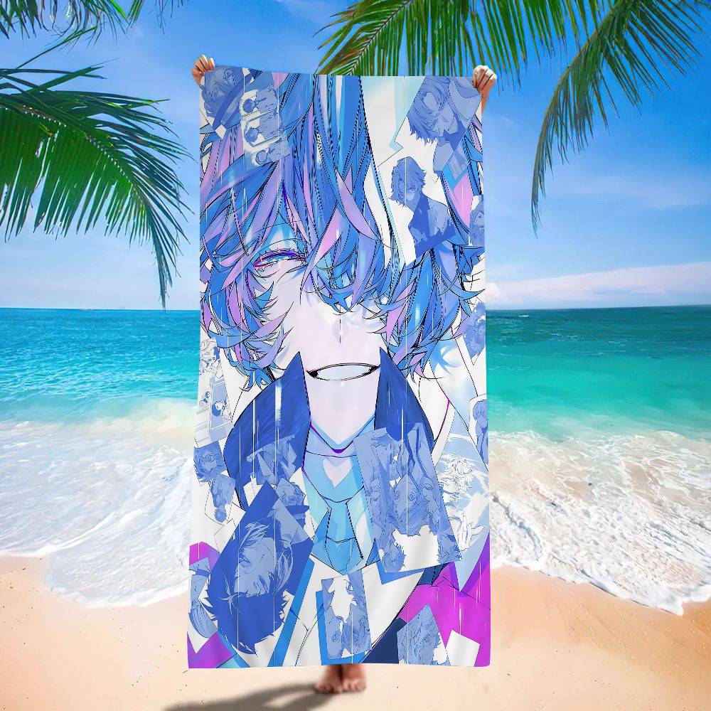 Cute Anime Bungo Stray Dogs Microfiber Blanket Quick Drying Beach Towels Oversized Printing Super Absorbent Pool Towel Blanket