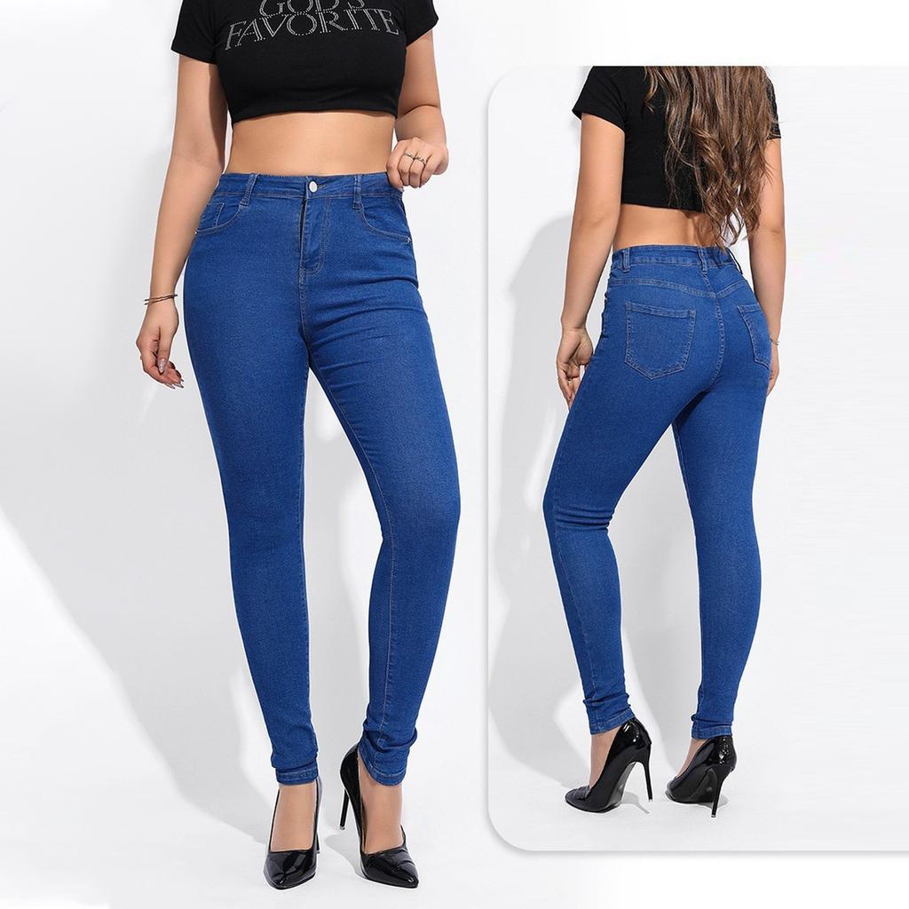 High Waist Elastic Jeans For Women