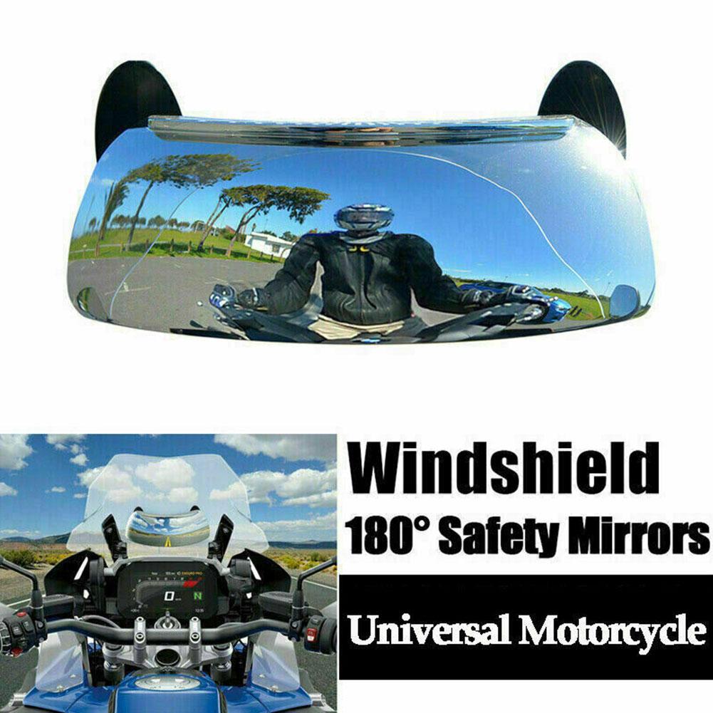 Motorrad Weitwinkel Rückspiegel Windschutzscheibe 180° Sicht Vollspiegel Offroad Modifikation Sicherheit Rückwärtsfahren Fahrzeug Auxil N0h0