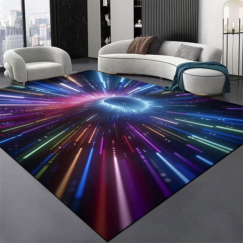 Sci-fi Style Carpet Starry Sky Print Living Room Anti-Slip Rug for Sofas Coffee Tables Bedroom Etc Multiple Sizes Home Decor Mat