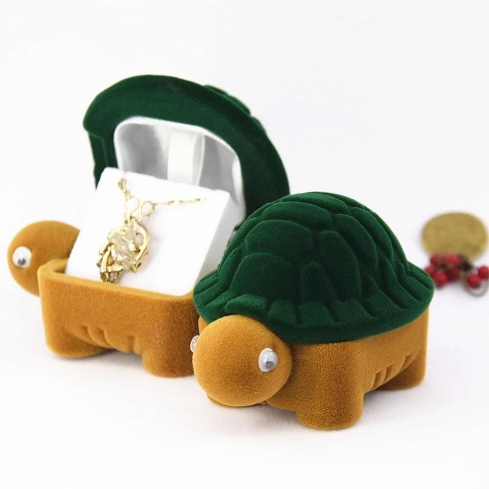 Little Turtle Shape Turtle Jewelry Box Trinket Packaging Box Daily Accessory Organizer