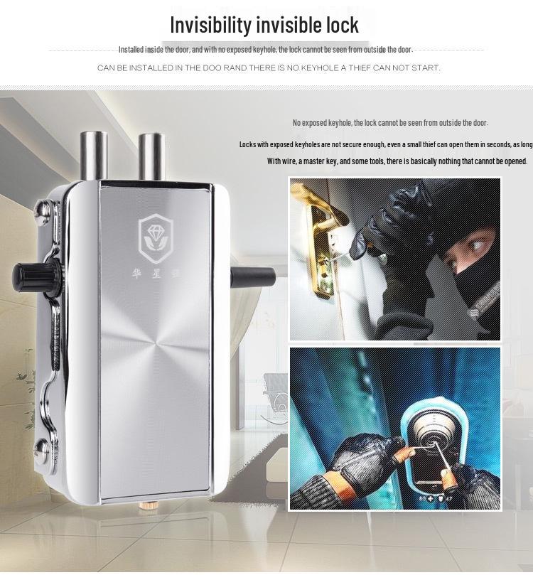 Huaxingqiang 909 Smart Bluetooth Anti-theft Concealed Electronic Lock with Password and 2 Remote Controls