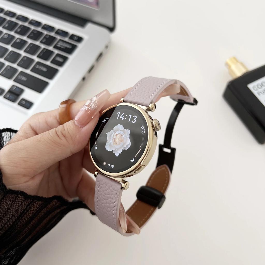 18mm Magnetic Leather Strap for Huawei Watch GT6 GT5/4 41mm Slim Soft Band for Huawei GT5 Pro 42mm Wristband Lady Thin Bracelet