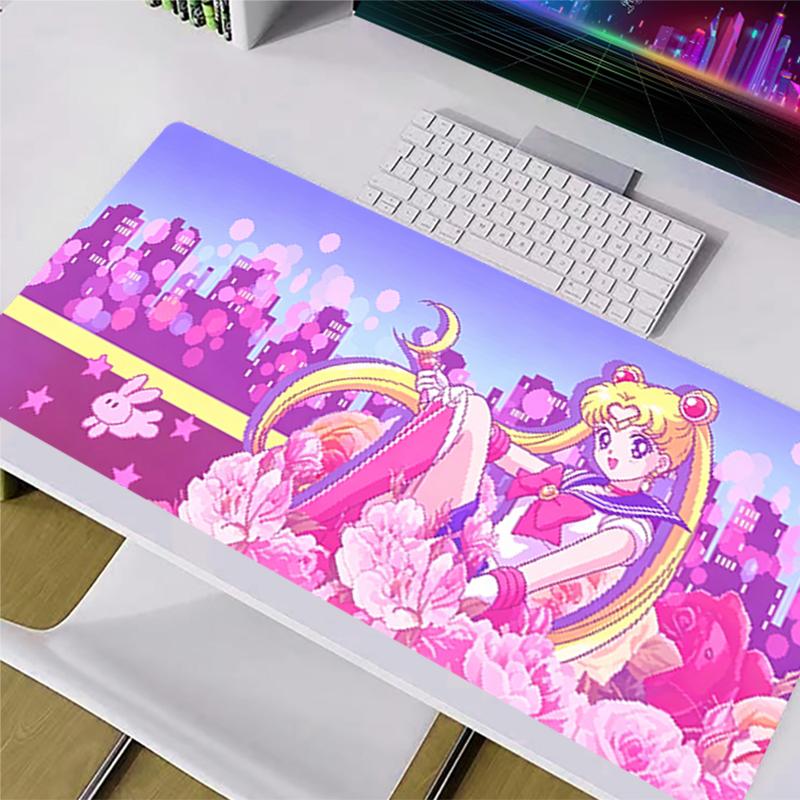 Hd Print Anime Mouse Pad Pink Keyboard Pad SSailor Moons Office Desk Mat AntiSlip Pc Accessories Pad Large Size Gamer Mousepad