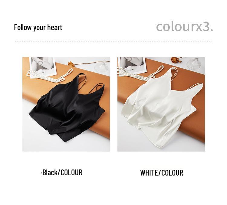 Guolian Lace Cup Silk Camisole - 19 Momme Satin, Beautiful Back Design