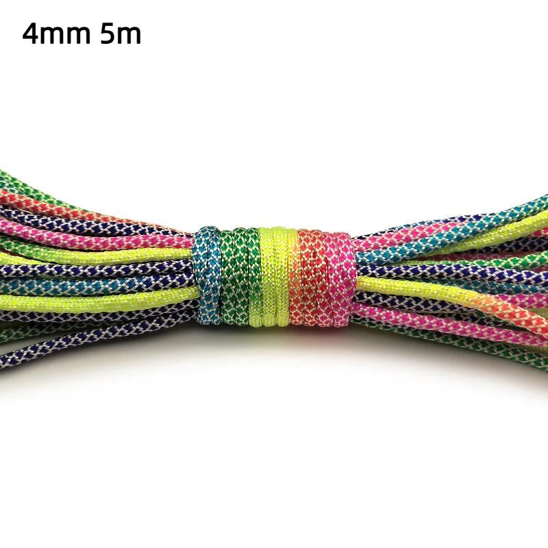 7 Strands Rainbow Paracord 2/3/4mm Parachute Rope Perfect for DIY Bracelet Making Backpacking Outdoor Survival Activities