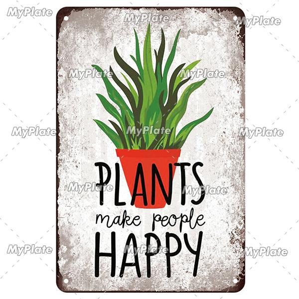 [MyPlate] Vintage Garden Retro Poster Plant Flowers Metal Sign Plate Tin Sign Wall Crafts Decor For Home Plaque Decoration Gift