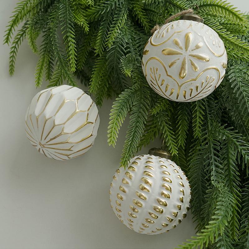 12Pcs Vintage Green Christmas Ball Ornaments 8Cm Retro Christmas Tree Baubles for Home Indoor Decor DIY Holiday Crafts Supplies