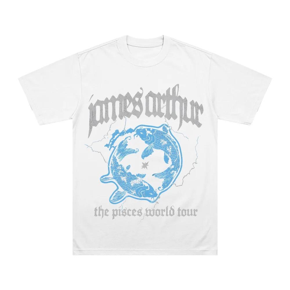 James Arthur Pisces World Tour Concert Vintage Unisex Hip Hop Apparel Fan Gift High Quality Cotton Crew Short Sleeve TShirt