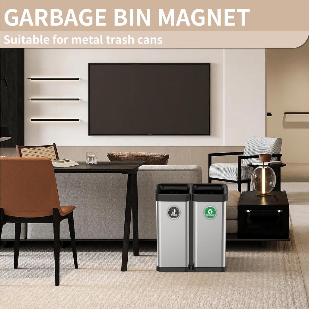 Recyclable Logo Magnetic Stickers for Home Trash Cans - Eco-Friendly Recycling Tiles