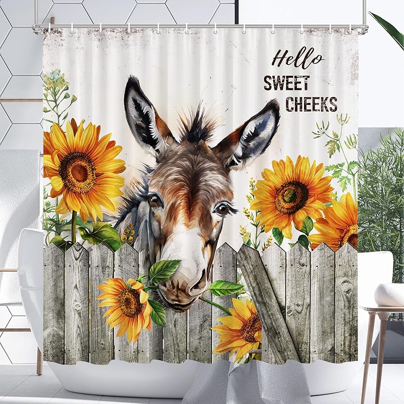 Vimorco Flower Butterfly Shower Curtain, Black Shower Curtains for Bathroom, Waterproof Quick-Dry Polyester Fabric Flower Shower Curtain, Floral Bath