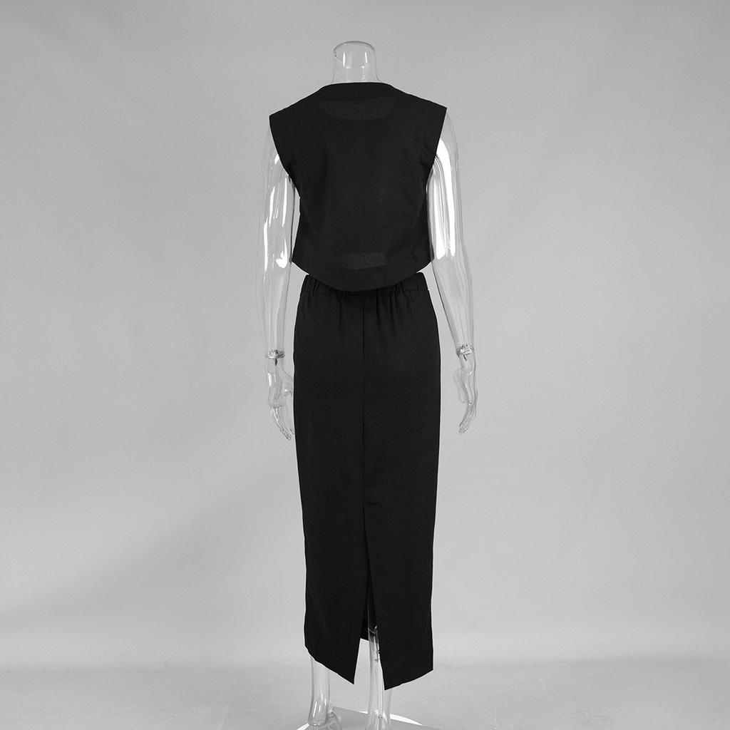 Spring Summer New Women's Cotton Linen Vest Skirt Set INS Casual Two Piece Outfit European American Style