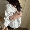 Vintage Solid Color PU Shoulder Underarm Bag for Women Textured Simple Pillow Tote Portable Female Handbag