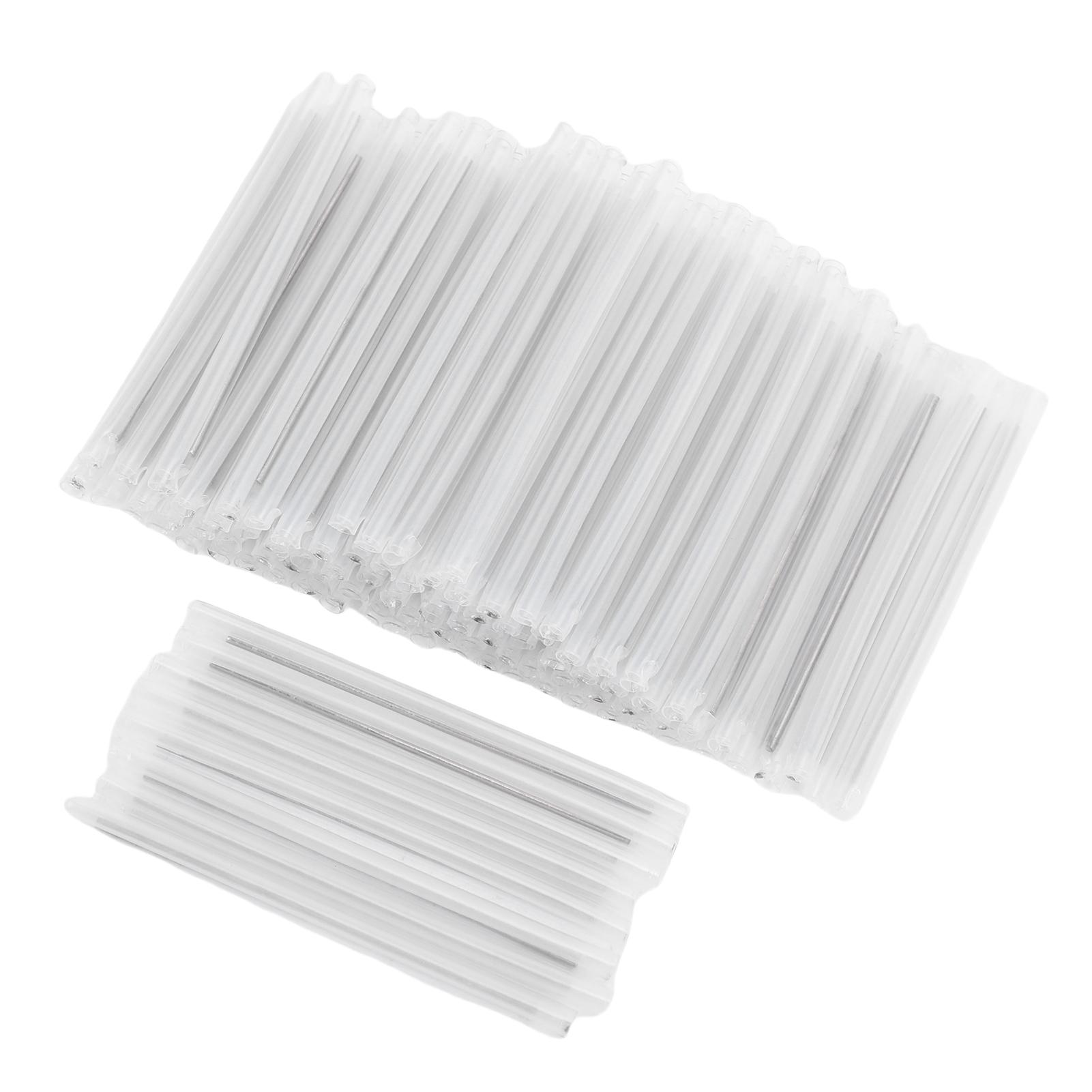 200 Stuks Glasvezel Lashuls 60mm Lengte PE EVA Transparant Blote Glasvezel Krimpkous met Stalen Pin