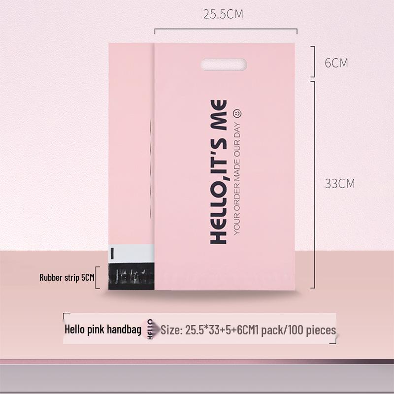 Pink Thickened Express Clothes Packaging Bag - Cute and Durable Handheld Design