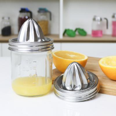 Yousheng Mason Jar Juicer Liquid Nerezová ocel Citrus Rezačka Rukojeť Široký odšťavňovač Vrchní část pro konzervování Ruční odšťavňovač s nepropustným uzávěrem