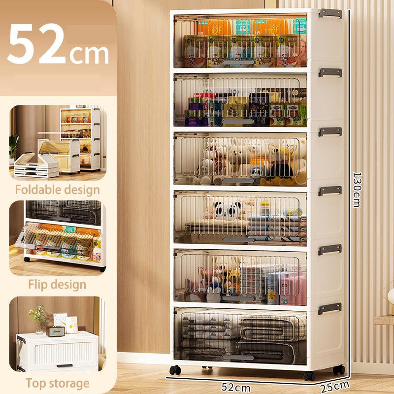 38/52CM Foldable Multi-Layer Storage Box 2/3/4/5/6 Layers Locker Multifunctional Living Room Cabinets Furniture Storage Shelf Folding Box