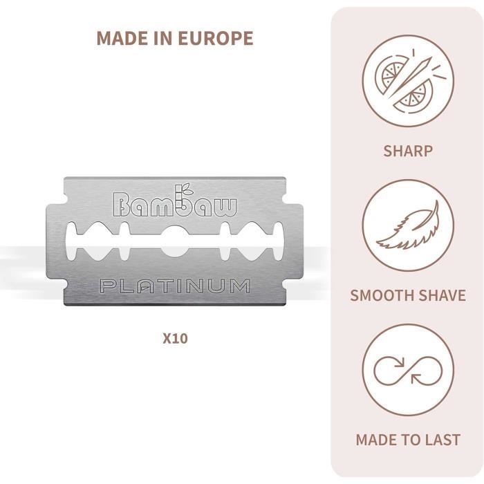 Kit Rasage Femme - Bambaw - Rasoir De Sûreté - 10 Lames - Savon À l'Abricot - Zéro Déchet