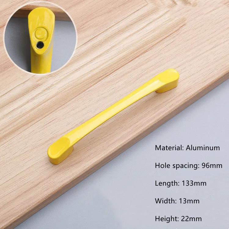 Modern Simple Aluminum Colorful Furniture Handles Children's Room Cabinet Door Handles Drawers Wardrobe Knobs Home Decoration