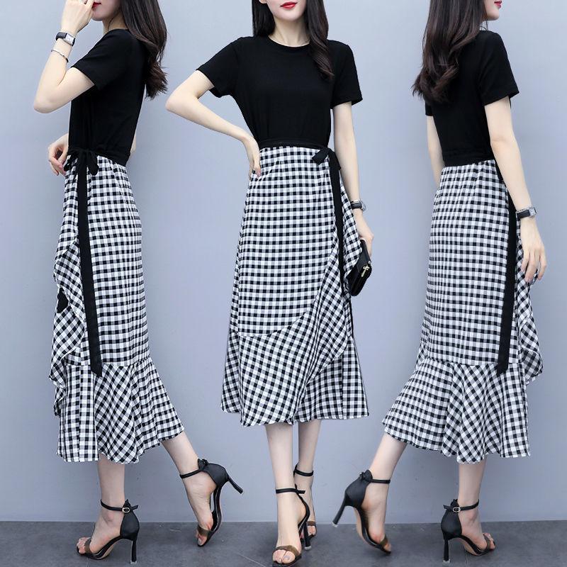 Elegant Plaid Suit Dress 2026: Women's Waist-Cinched Two-Piece Set
