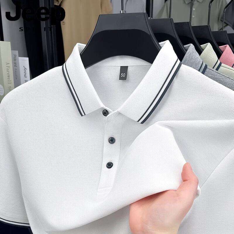 

JEEP SPIRIT Men s 2026 Summer Cotton Polo T-Shirt 56