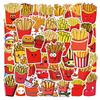 55 Französische Cartoon-Snack- & Pommes-Aufkleber, wasserdicht, für Notizbücher, Wasserflaschen, Computer