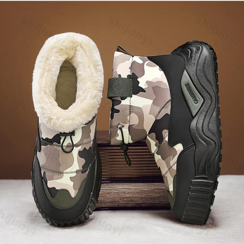 Winter Men's High Top Hiking Boots Thick Soles Anti Slip Warm  Cotton Shoes Popular Personalized Outdoor Snow Boots