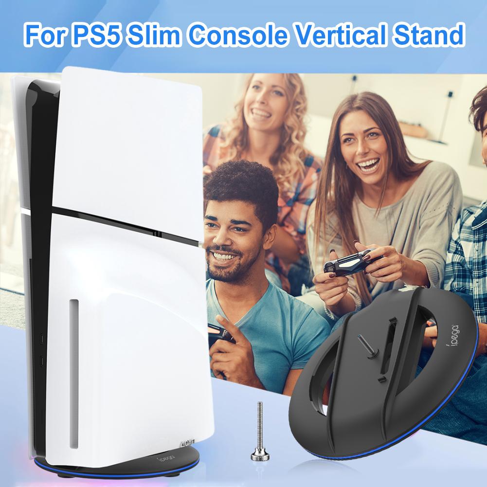 RGB Vertical Stand Gaming Base Stable Console Bracket for PS5 Slim Console for PS5 Slim Disc/Digital Version Game Accessories