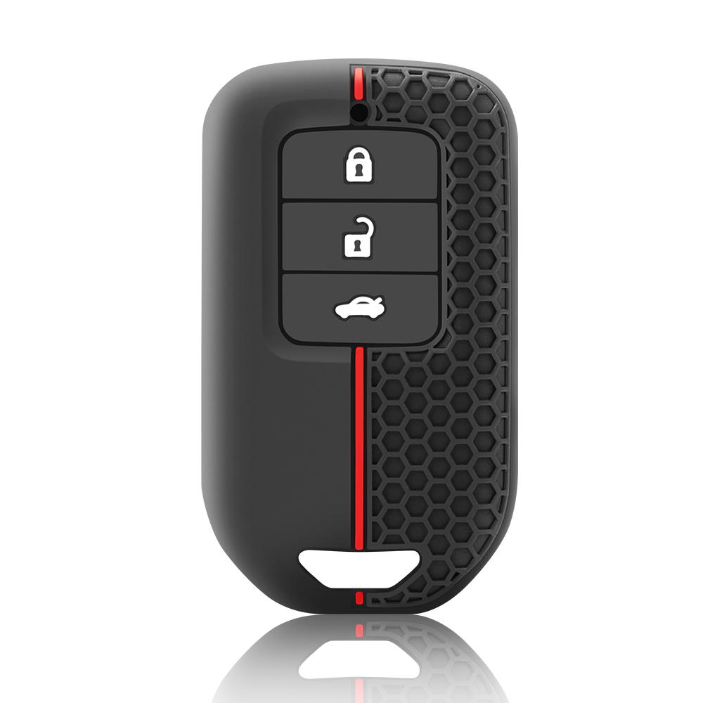 Silicone Remote Car Key Case For Honda Fit Gp5 Shuttle Gp8 Jade Vezel City Civic Jazz Brv 3 Buttons Key Cover Car Accessories